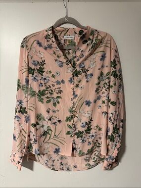 Calvin Klein Blush Pink Floral Button-Up Shirt